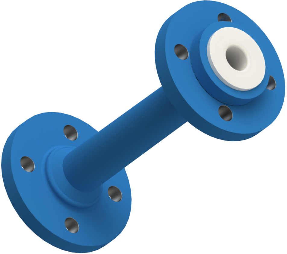 What is the temperature range for PTFE lined pipe?
