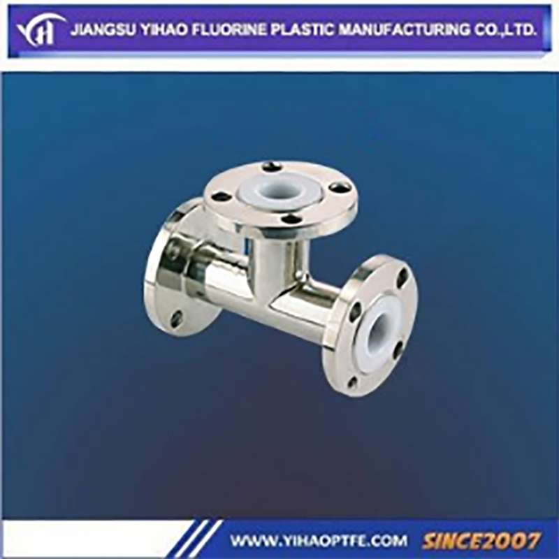 PTFE PFA Lined Equal Tee Stainless Steel Pipe_yythk